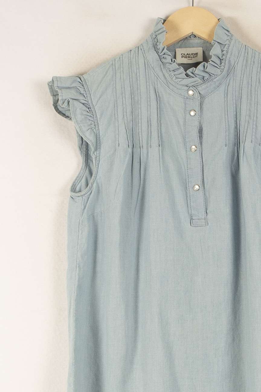 Blouse Bleu - Taille M/38 de la marque Claudie Pierlot | PARAD48799 - Vendu par Paradigme - Image 3