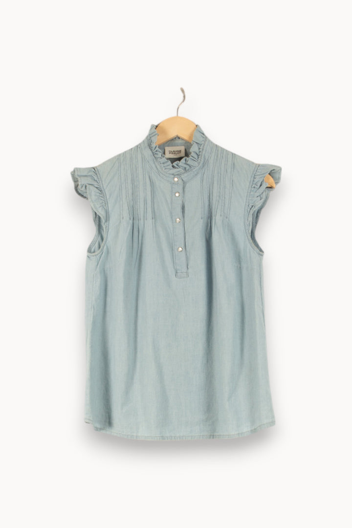 Blouse Bleu - Taille M/38 de la marque Claudie Pierlot | PARAD48799 - Vendu par Paradigme - Image 2