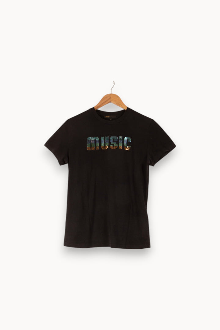 Tee-shirt Noir - Taille S/36 de la marque Maje | PARAD48800 - Vendu par Paradigme - Image 2