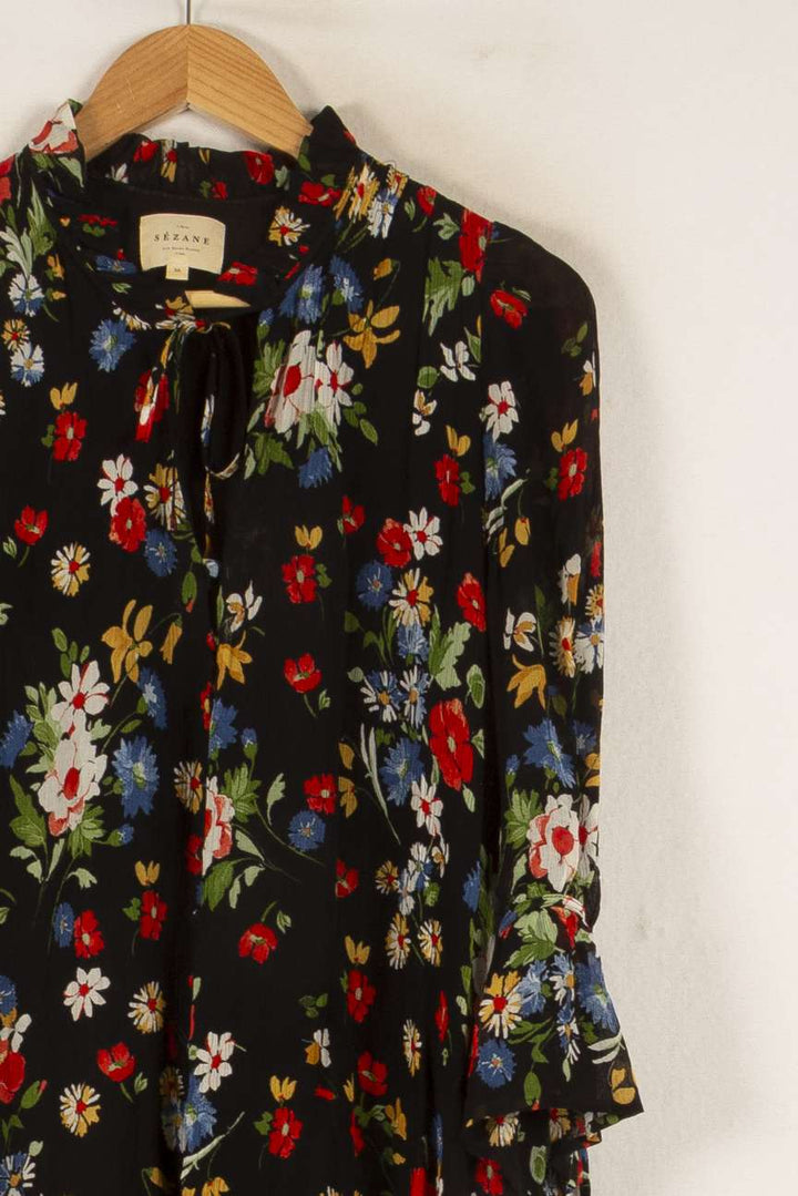 Robe Courte Noire et Multicolore - Taille S/36 de la marque Sézane | PARAD48805 - Vendu par Paradigme - Image 3