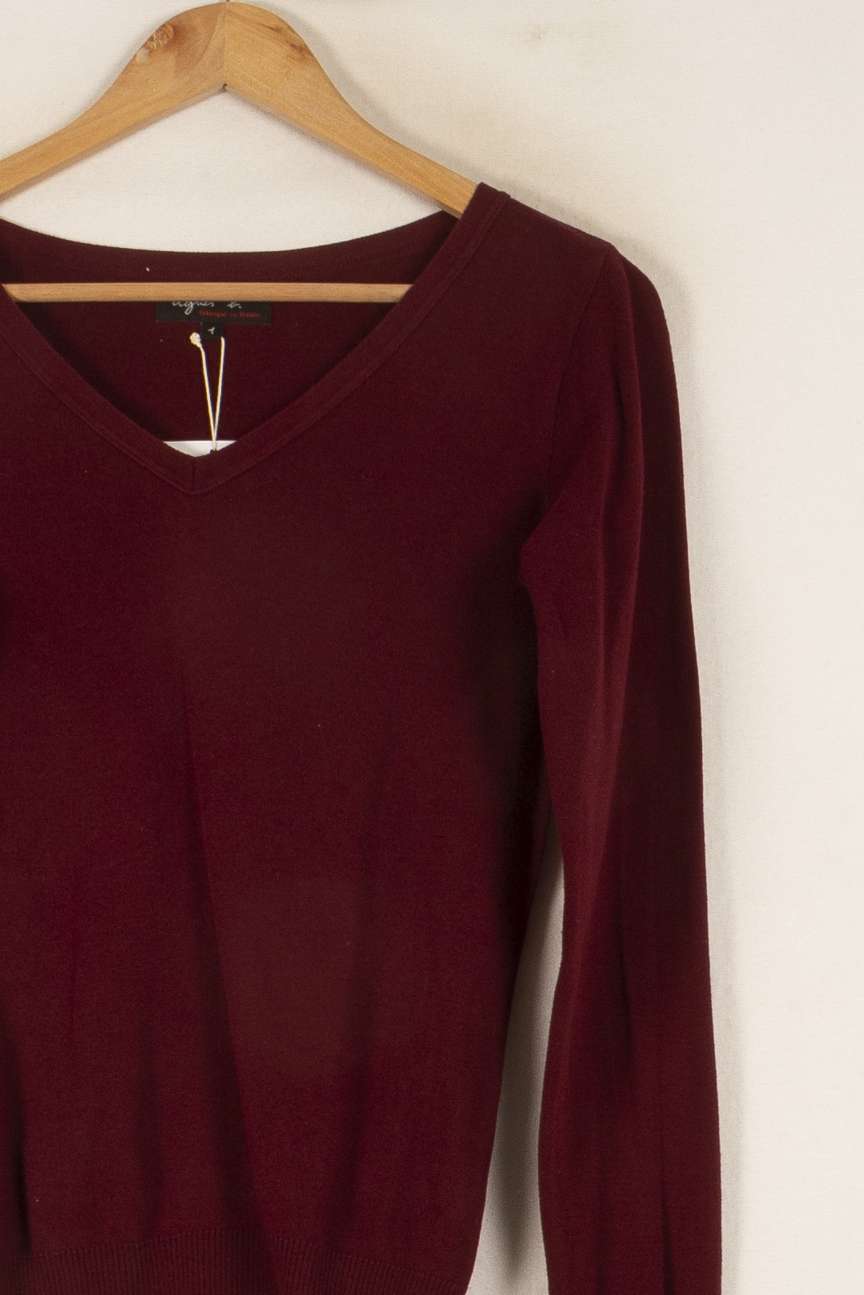 Pull Bordeaux - Taille S/36 de la marque Agnès b. | PARAD48835 - Vendu par Paradigme - Image 3