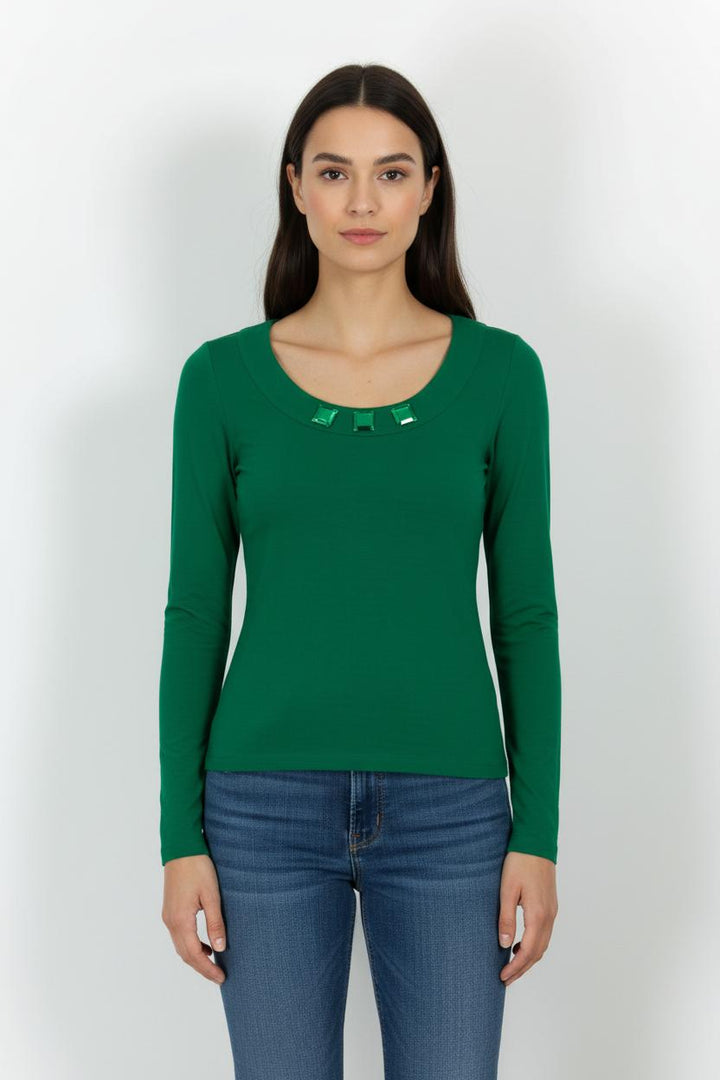 Tee-shirt Manches Longues Vert - Taille S/36 de la marque Maison 123 | PARAD48838 - Vendu par Paradigme - Image 1