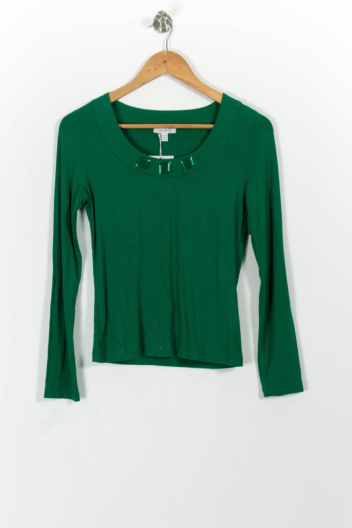 Tee-shirt Manches Longues Vert - Taille S/36 de la marque Maison 123 | PARAD48838 - Vendu par Paradigme - Image 2