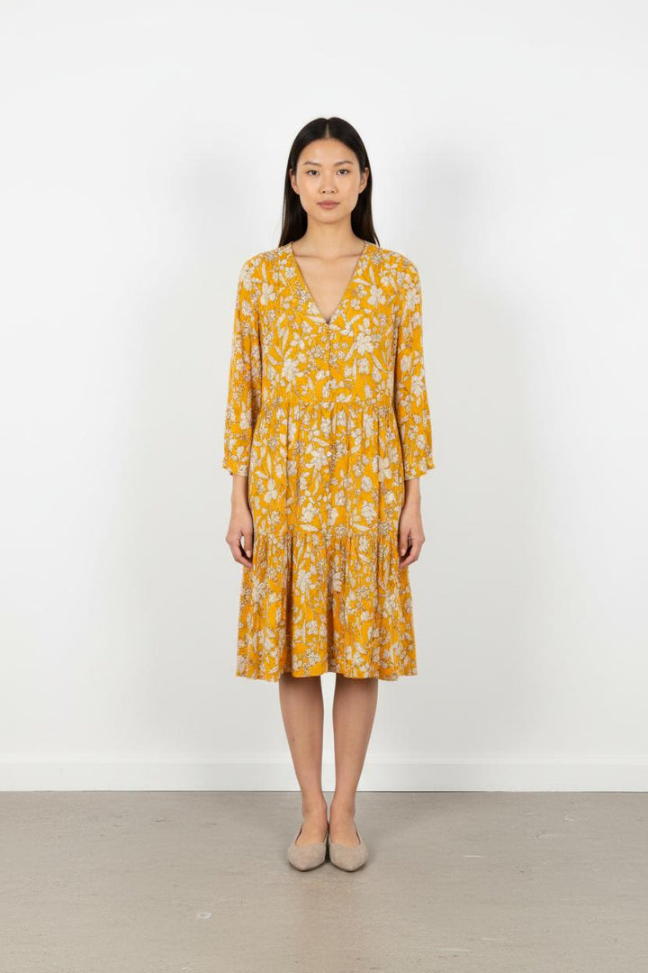 Robe Midi Jaune et Blanche - Taille S/36