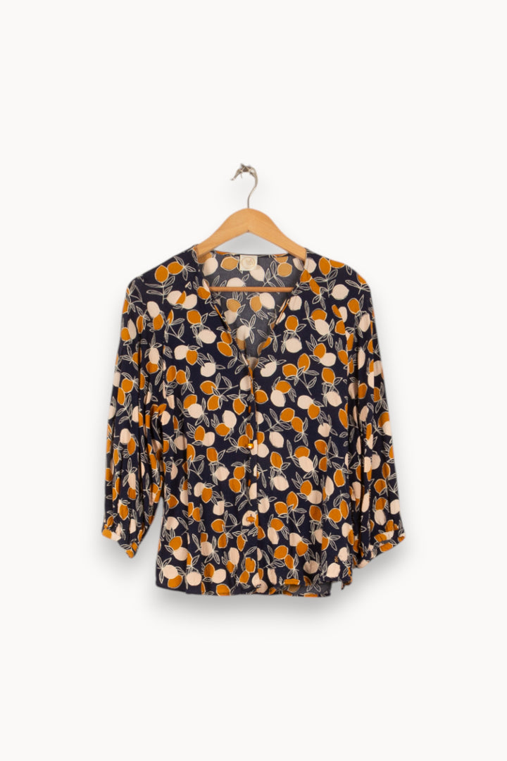 Blouse Bleue et Orange - Taille S/36 de la marque Des petits hauts | PARAD48851 - Vendu par Paradigme - Image 2
