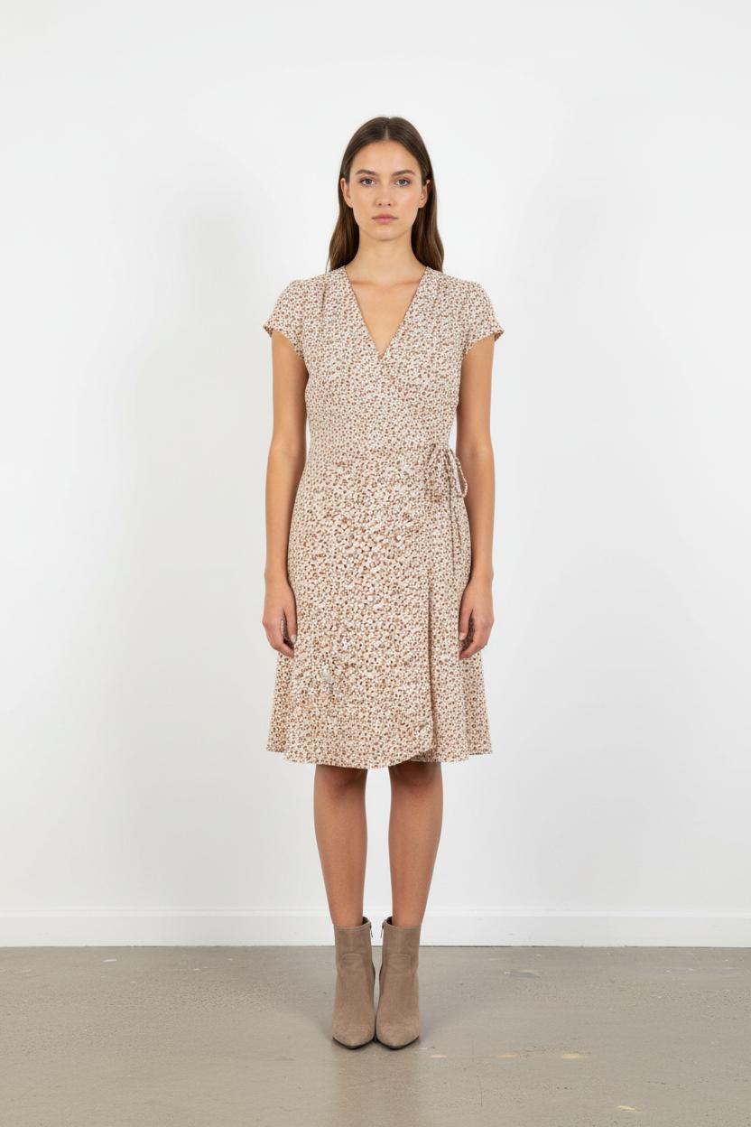 Robe Portefeuille Blanche et Rouge - Taille S/36