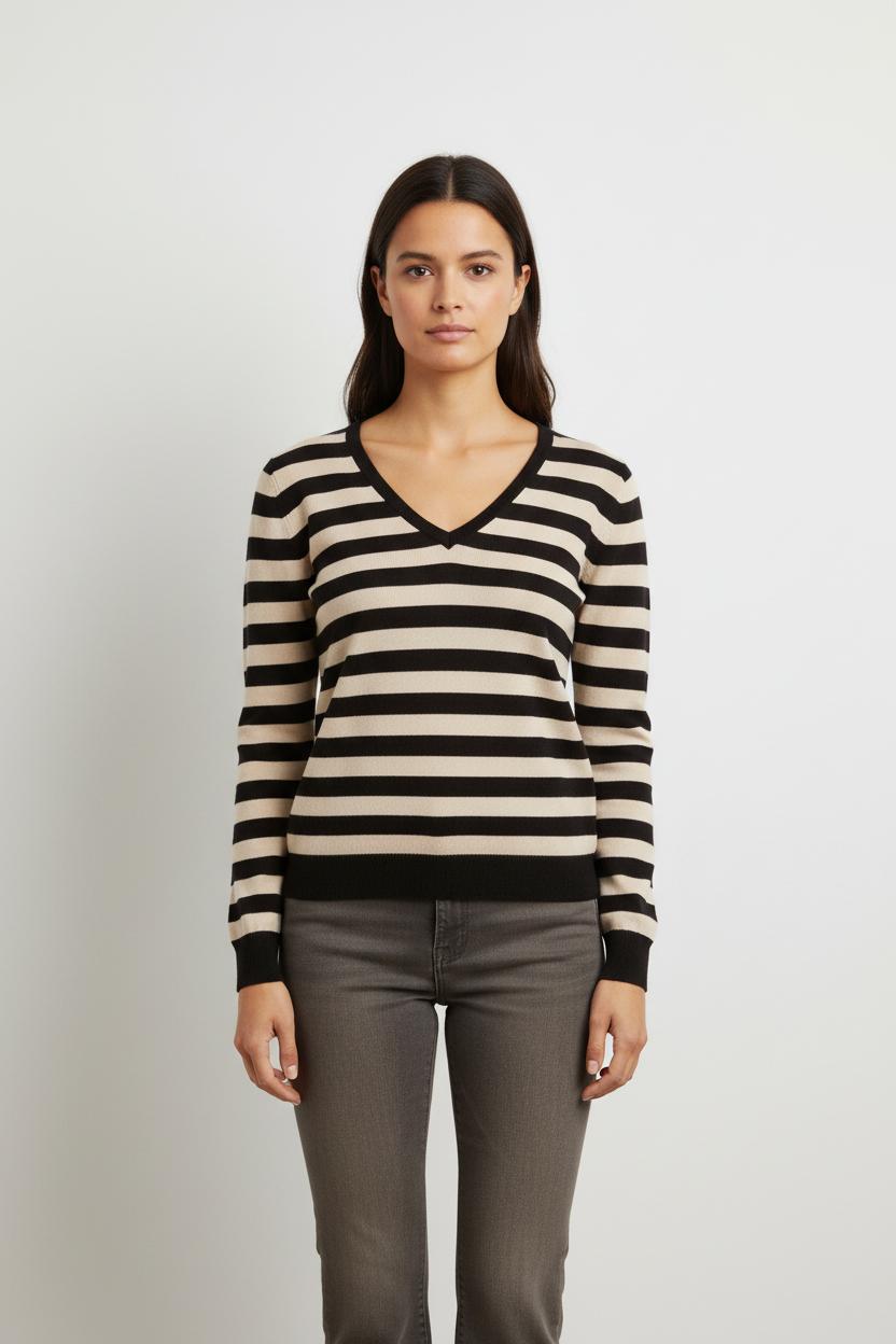Pull Noir et Beige - Taille S/36