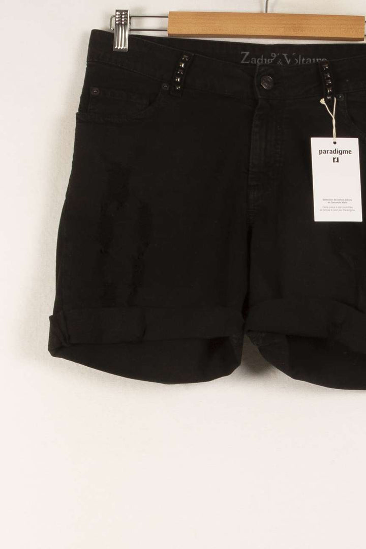 Short en Jean Noir - Taille M/38 de la marque Zadig&Voltaire | PARAD48891 - Vendu par Paradigme - Image 3