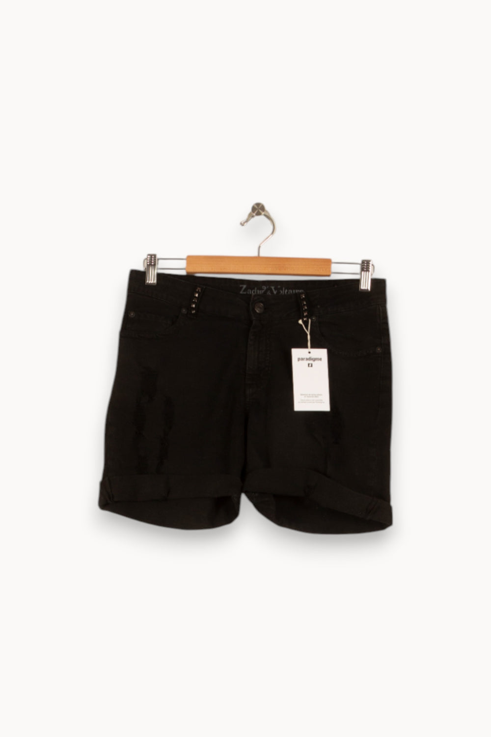 Short en Jean Noir - Taille M/38 de la marque Zadig&Voltaire | PARAD48891 - Vendu par Paradigme - Image 2
