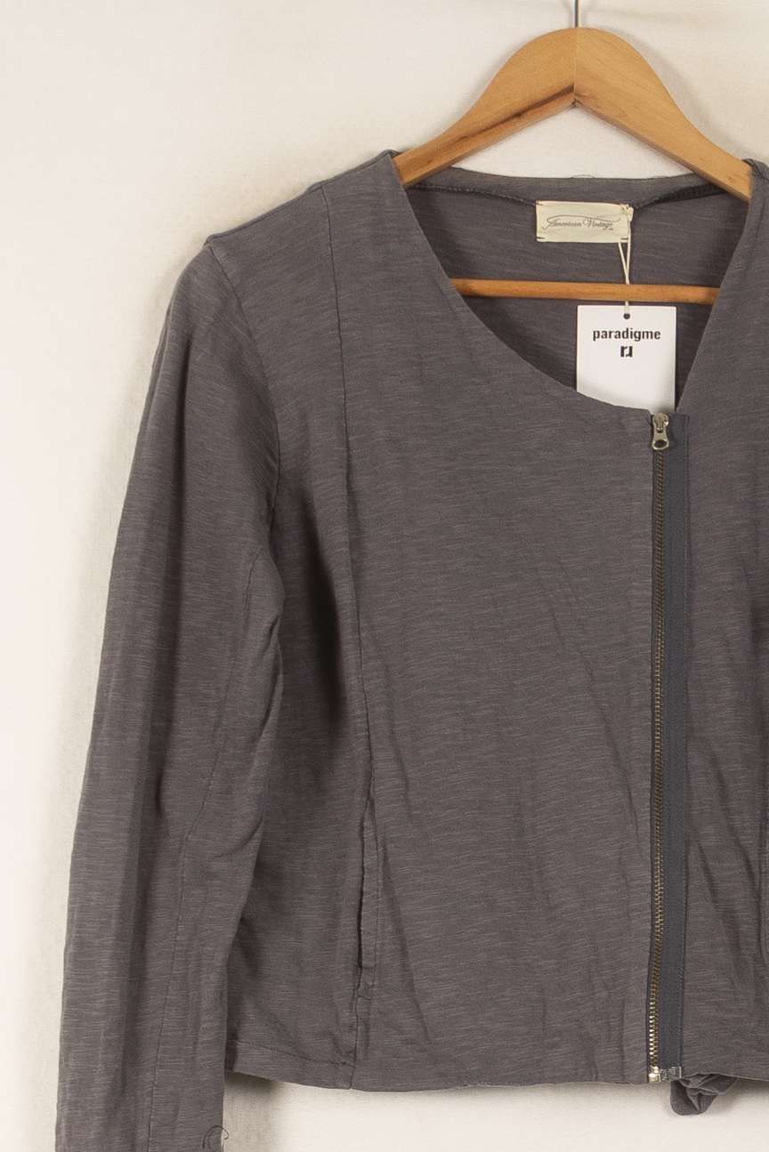 Gilet Gris - Taille M/38 de la marque American Vintage | PARAD48901 - Vendu par Paradigme - Image 3