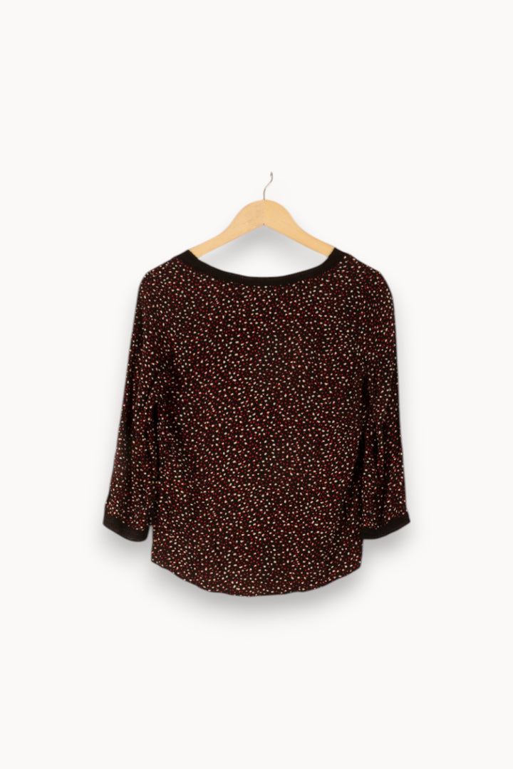 Blouse Noire à Pois Blancs et Rouges - Taille S/36 de la marque Sud express | PARAD48910 - Vendu par Paradigme - Image 4