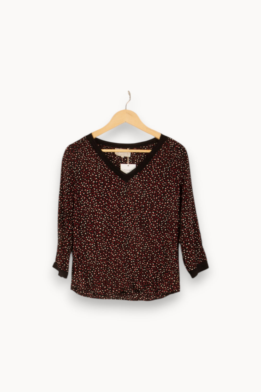 Blouse Noire à Pois Blancs et Rouges - Taille S/36 de la marque Sud express | PARAD48910 - Vendu par Paradigme - Image 2