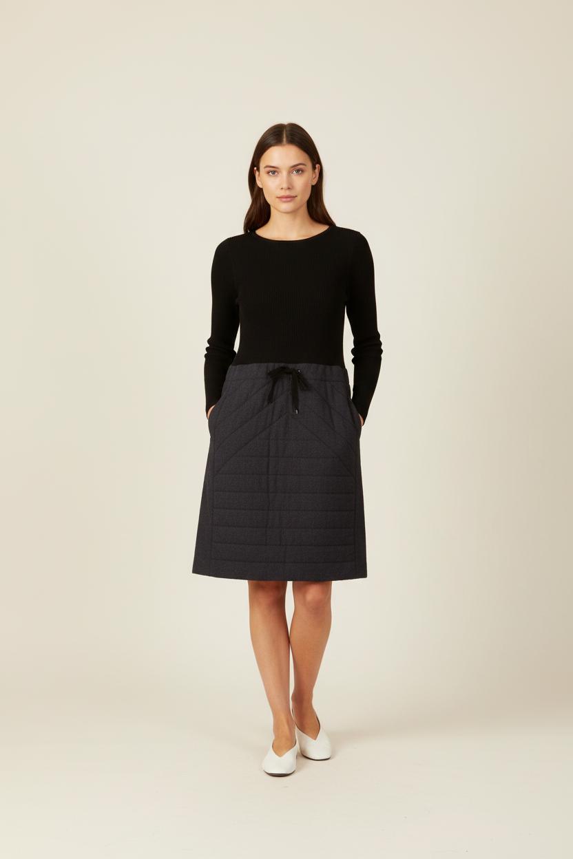 Robe Midi Noire et Bleue - Taille XL/42 de la marque Paule Ka | PARAD48933 - Vendu par Paradigme - Image 1