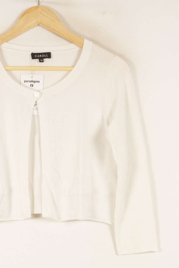 Cardigan Blanc - Taille S/36 de la marque Caroll | PARAD48936 - Vendu par Paradigme - Image 3