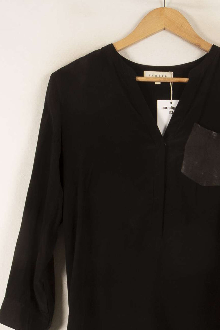 Blouse Noire - Taille S/36 de la marque Sandro | PARAD48945 - Vendu par Paradigme - Image 3