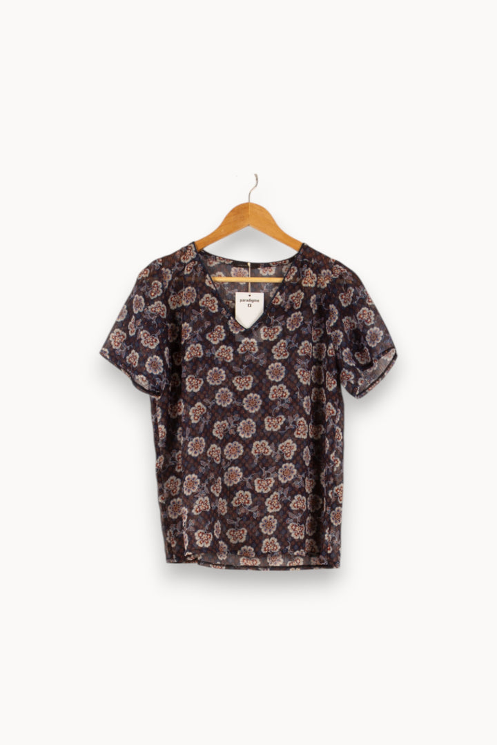 Blouse Bleue et Marron - Taille XS/34 de la marque IKKS | PARAD48970 - Vendu par Paradigme - Image 2