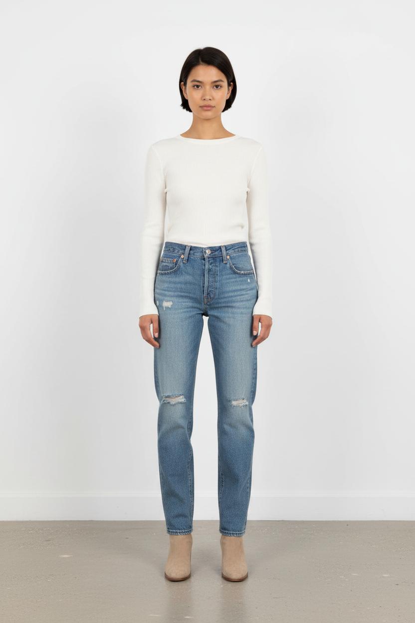 Jean Délavé Bleu - Taille XS/34
