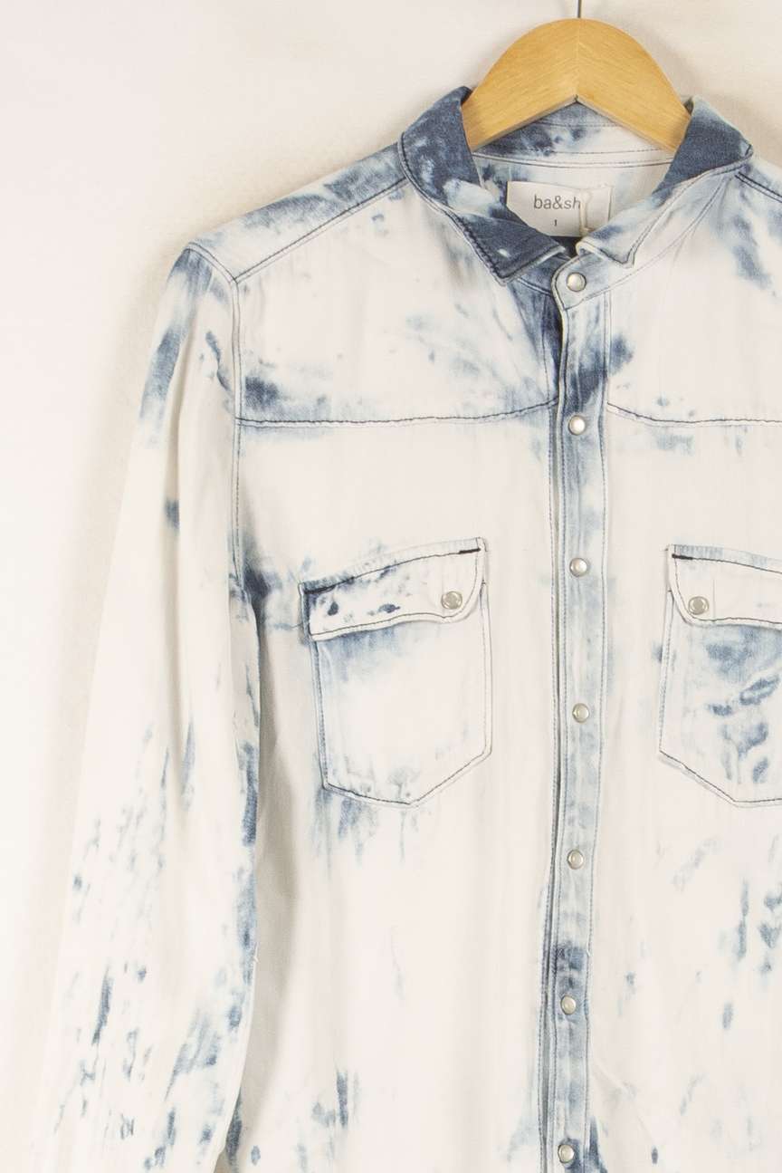 Chemise Blanche et Bleue - Taille S/36 de la marque ba&sh | PARAD48983 - Vendu par Paradigme - Image 3