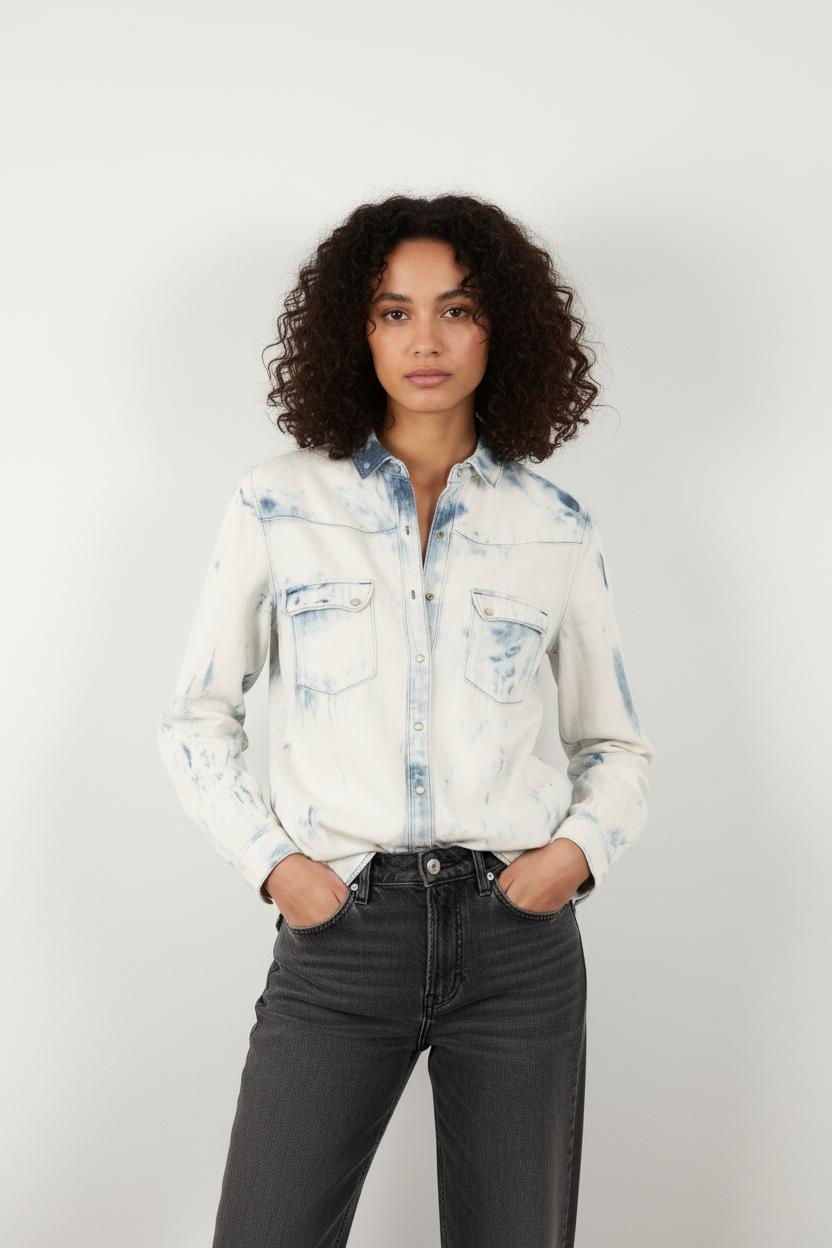 Chemise Blanche et Bleue - Taille S/36