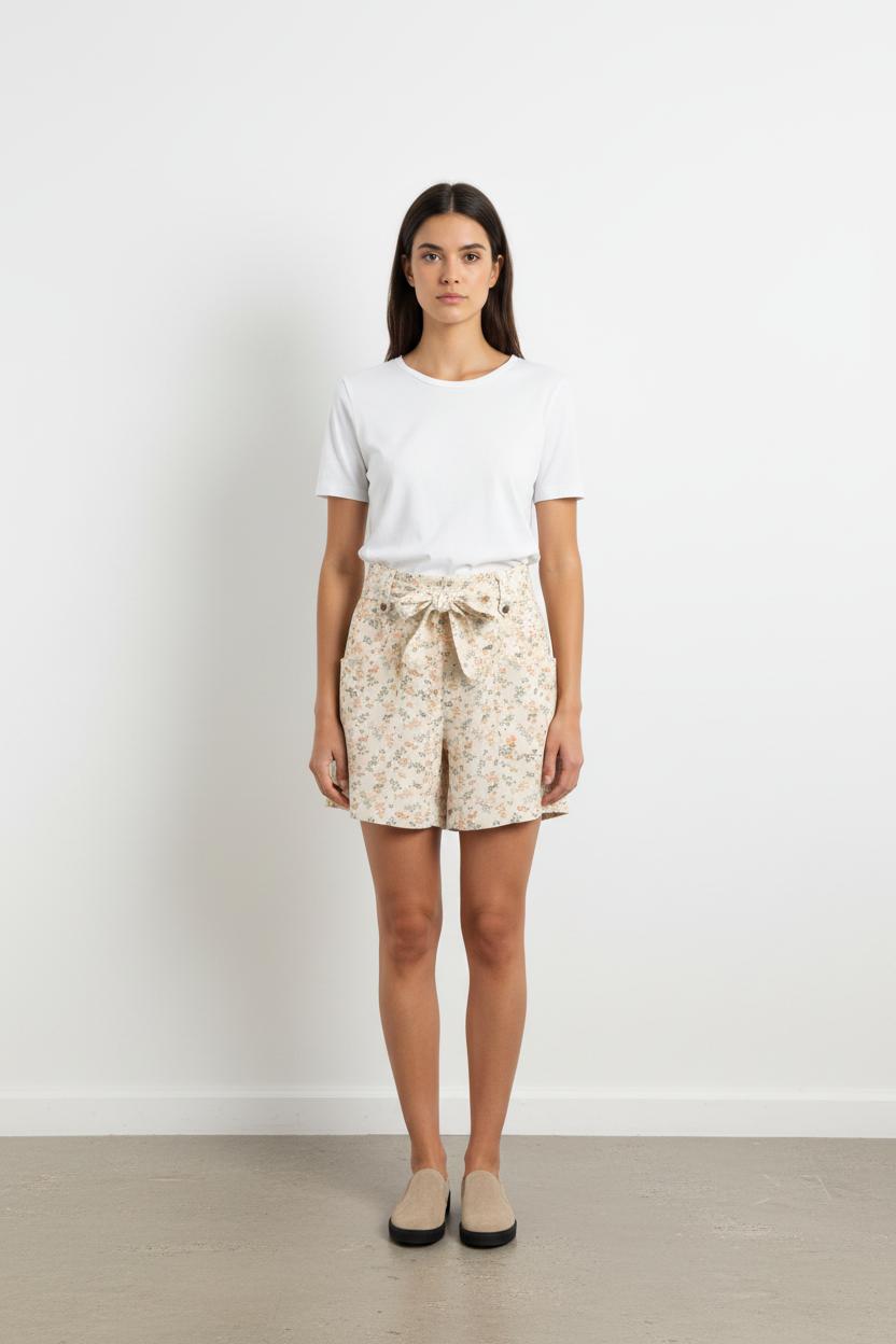 Short Imprimé Blanc - Taille M/38