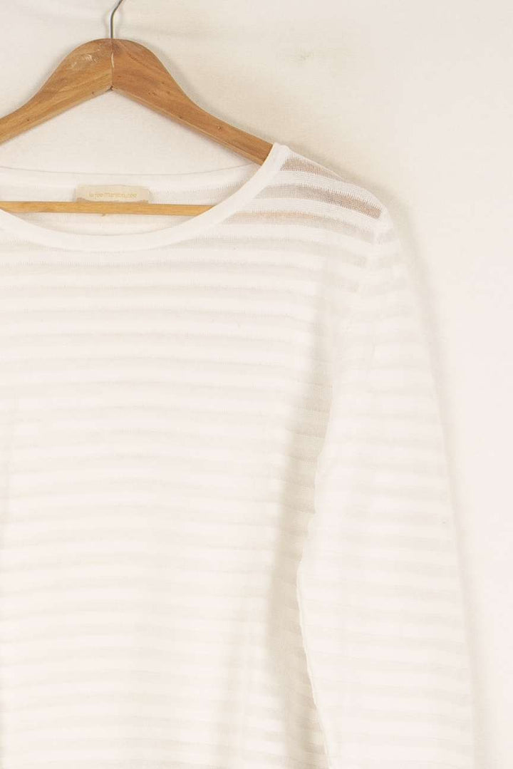 Pull Blanc - Taille L/40 de la marque La Fée Maraboutée | PARAD49000 - Vendu par Paradigme - Image 3