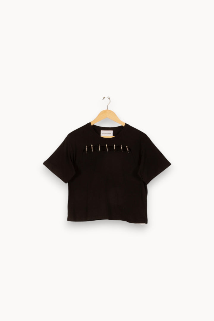 Tee-shirt Noir - Taille S/36 de la marque The Kooples | PARAD49003 - Vendu par Paradigme - Image 2