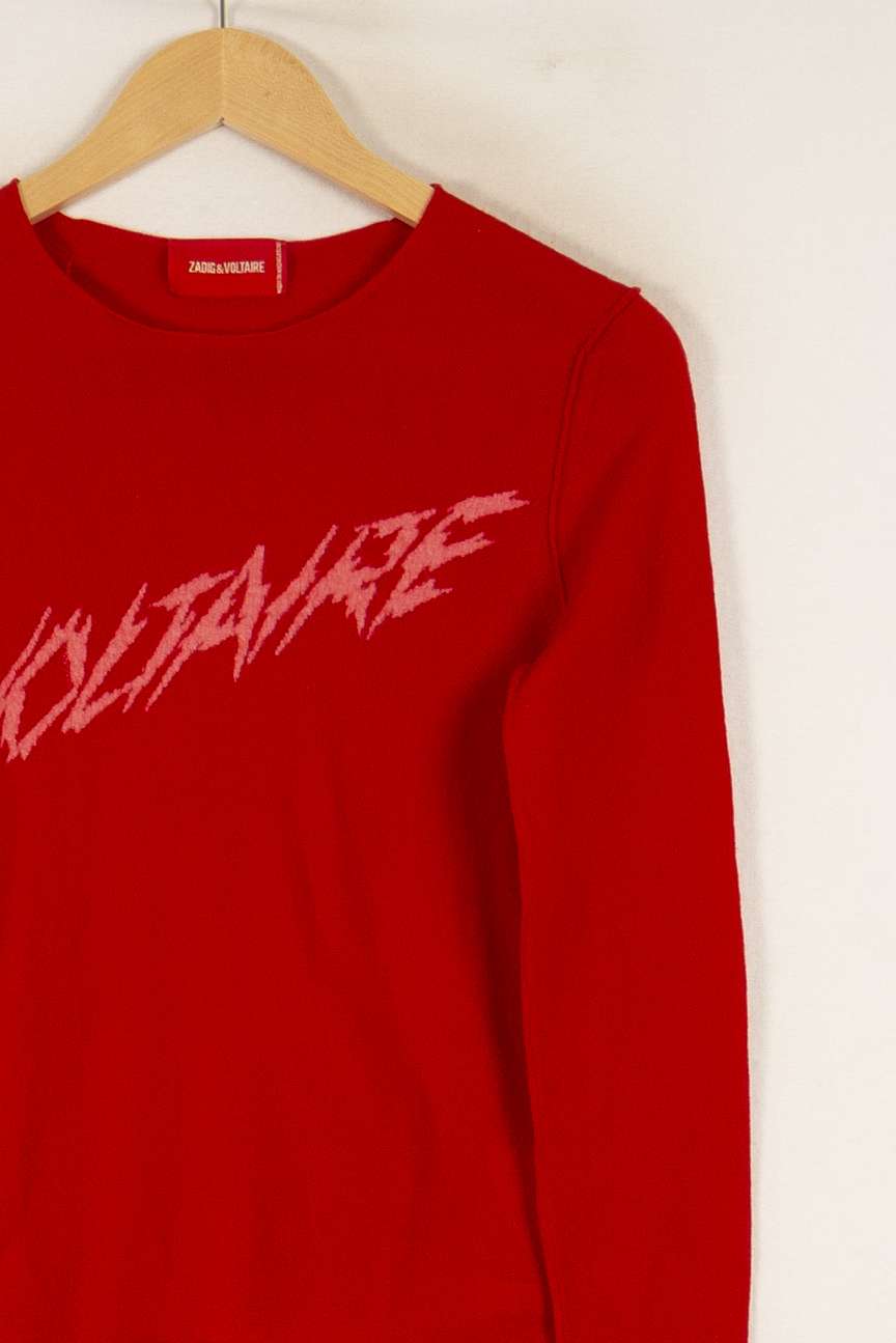 Pull Rouge - Taille S/36 de la marque Zadig&Voltaire | PARAD49007 - Vendu par Paradigme - Image 3