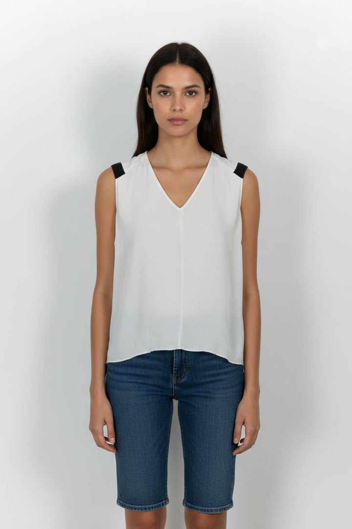Blouse Blanche et Noire - Taille M/38 de la marque Sandro | PARAD49056 - Vendu par Paradigme - Image 1