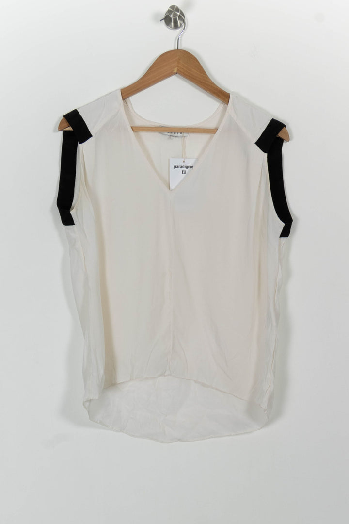 Blouse Blanche et Noire - Taille M/38 de la marque Sandro | PARAD49056 - Vendu par Paradigme - Image 2