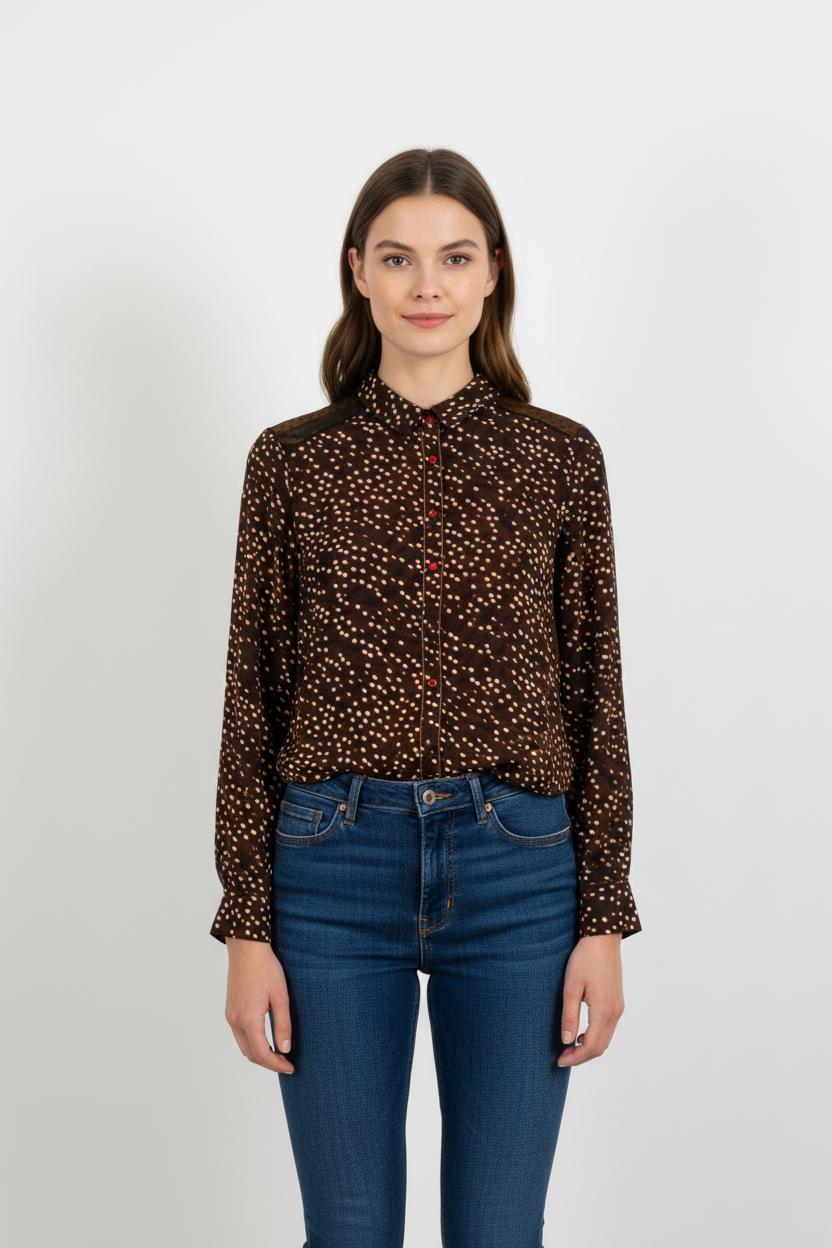 Chemise Marron et Beige - Taille L/40