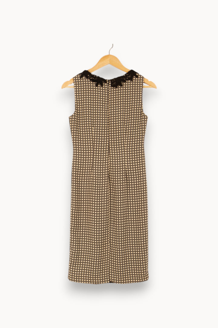 Robe Droite Noire et Beige - Taille M/38 de la marque La Fée Maraboutée | PARAD49068 - Vendu par Paradigme - Image 4