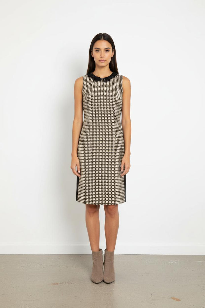 Robe Droite Noire et Beige - Taille M/38