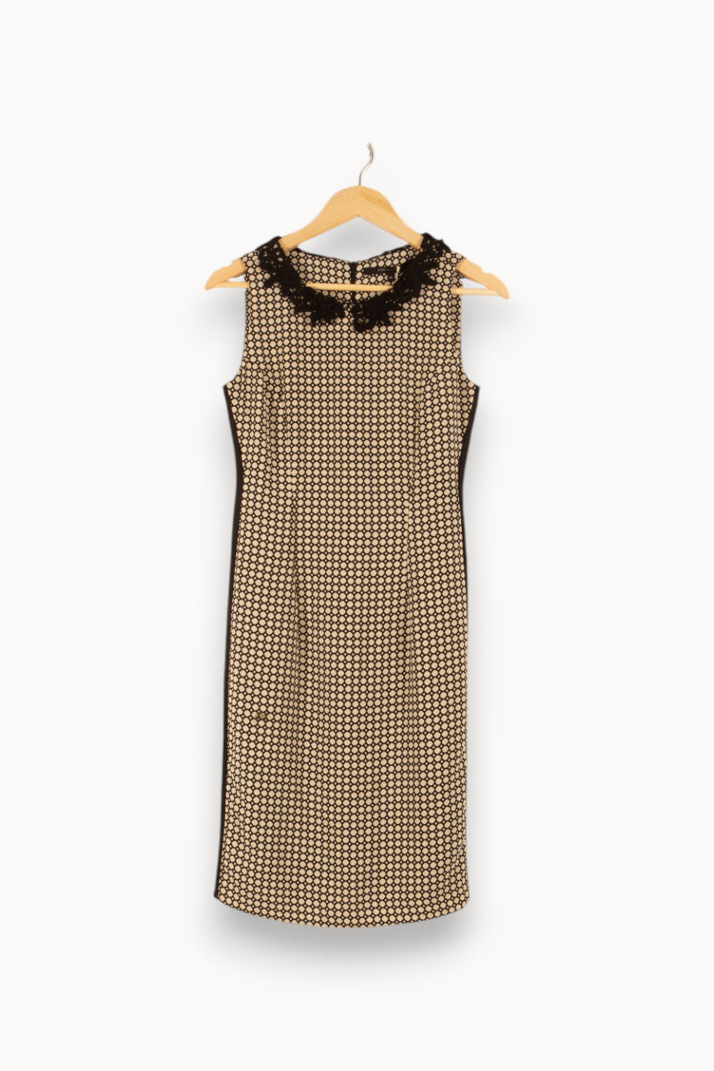 Robe Droite Noire et Beige - Taille M/38 de la marque La Fée Maraboutée | PARAD49068 - Vendu par Paradigme - Image 2