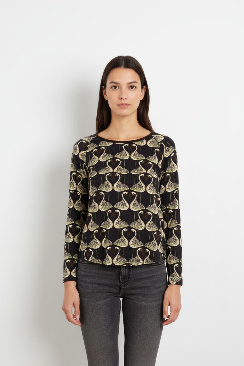 Blouse Noire et Beige - Taille XS/34