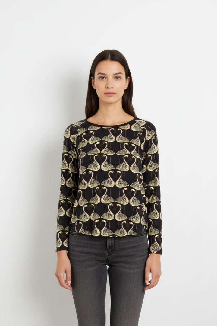Blouse Noire et Beige - Taille XS/34
