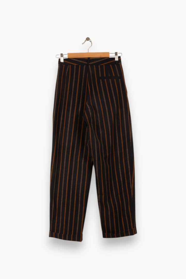 Pantalon Rayé Noir et Marron - Taille XS/34 de la marque Des petits hauts | PARAD49084 - Vendu par Paradigme - Image 4