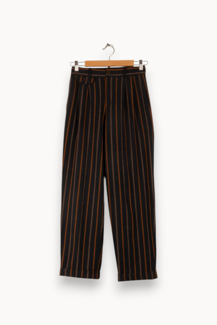 Pantalon Rayé Noir et Marron - Taille XS/34 de la marque Des petits hauts | PARAD49084 - Vendu par Paradigme - Image 2