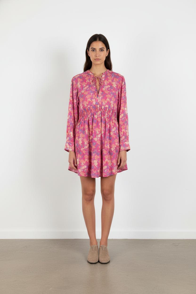 Robe Fleurie Rose et Beige - Taille M/38