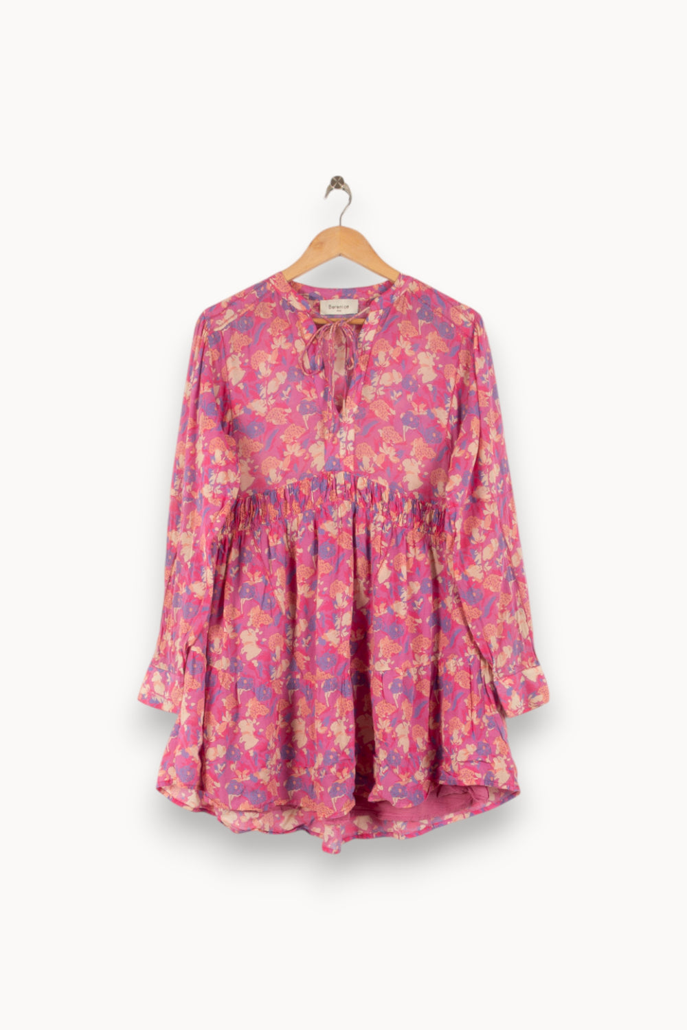 Robe Fleurie Rose et Beige - Taille M/38 de la marque Bérénice | PARAD49089 - Vendu par Paradigme - Image 2