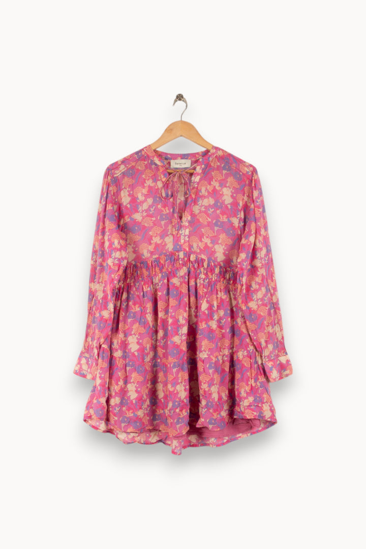 Robe Fleurie Rose et Beige - Taille M/38 de la marque Bérénice | PARAD49089 - Vendu par Paradigme - Image 2