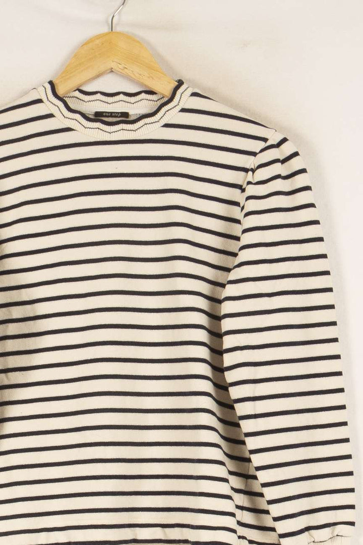 Sweatshirt Blanc et Noir - Taille S/36 de la marque One Step | PARAD49092 - Vendu par Paradigme - Image 3