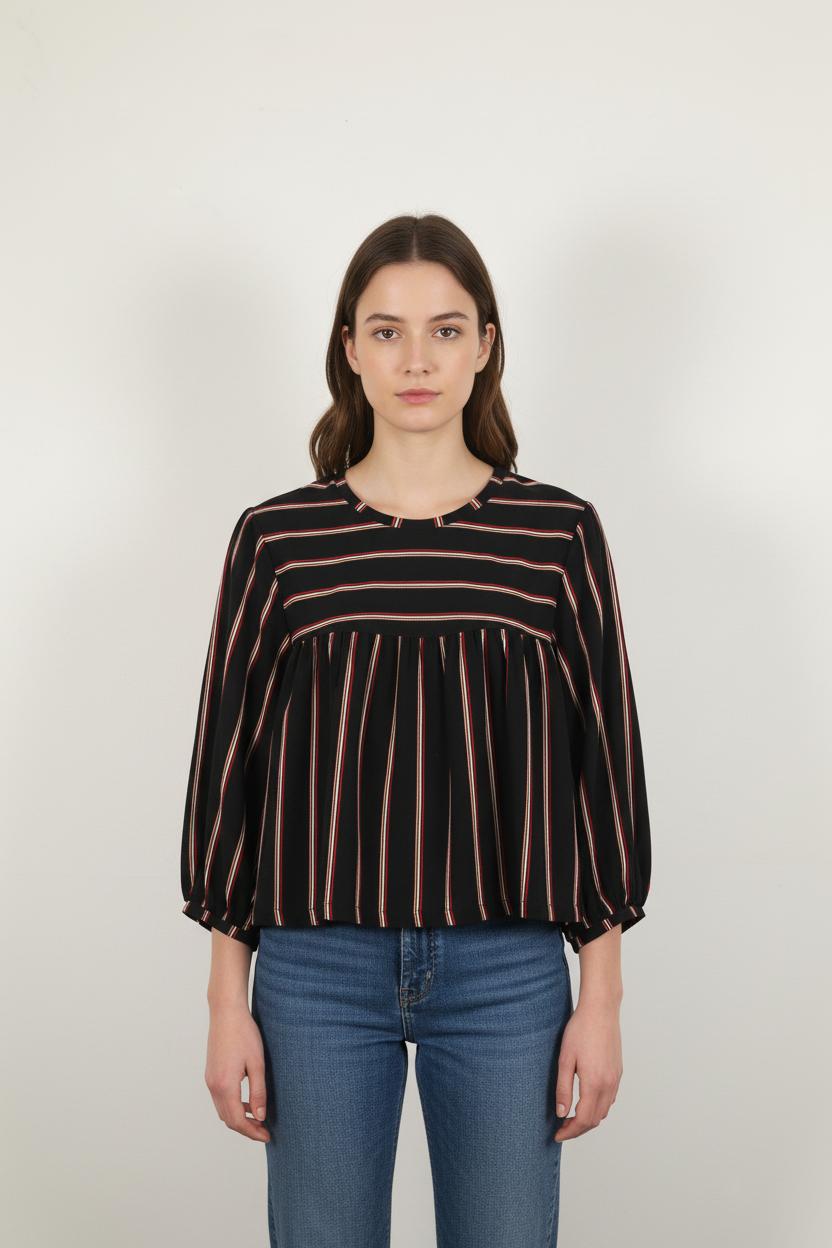 Blouse Noire et Rouge - Taille S/36