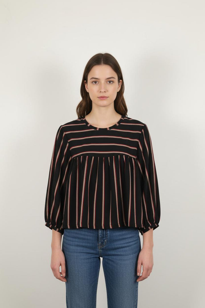 Blouse Noire et Rouge - Taille S/36
