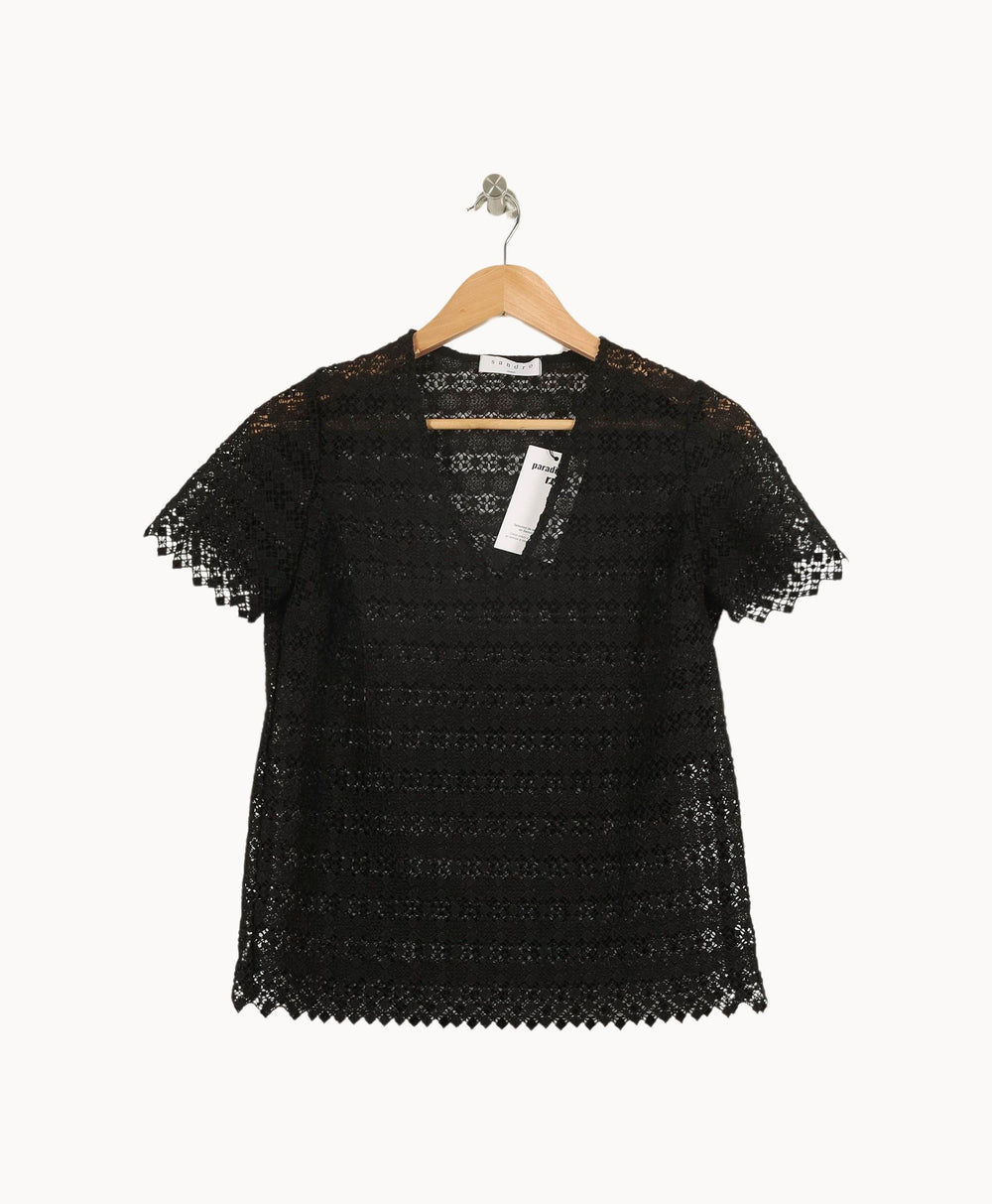Blouse Noire - Taille L/40 de la marque Sandro | PARAD49138 - Vendu par Paradigme - Image 2