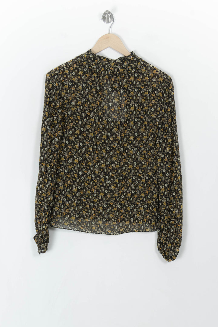 Blouse Fleurie Noire et Jaune - Taille S/36 de la marque The Kooples | PARAD49146 - Vendu par Paradigme - Image 5