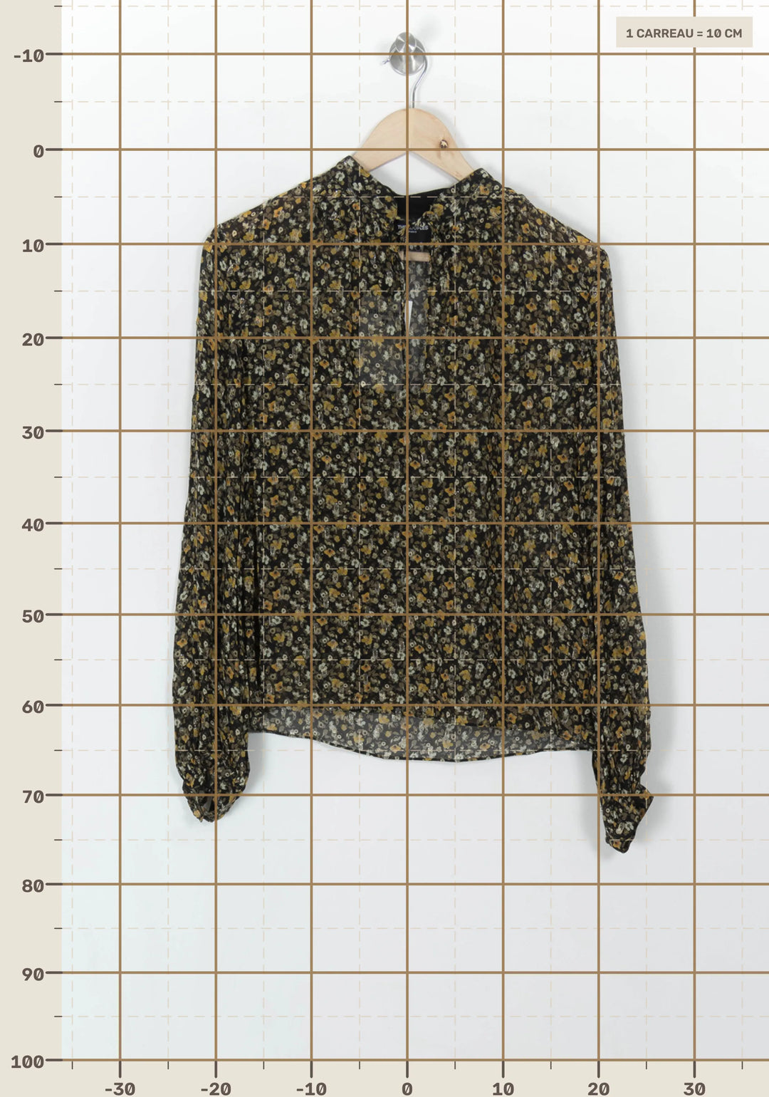 Blouse Fleurie Noire et Jaune - Taille S/36 de la marque The Kooples | PARAD49146 - Vendu par Paradigme - Image 4