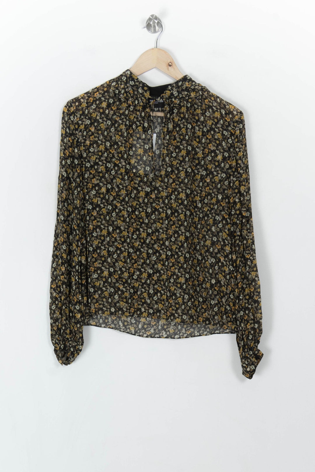 Blouse Fleurie Noire et Jaune - Taille S/36 de la marque The Kooples | PARAD49146 - Vendu par Paradigme - Image 2