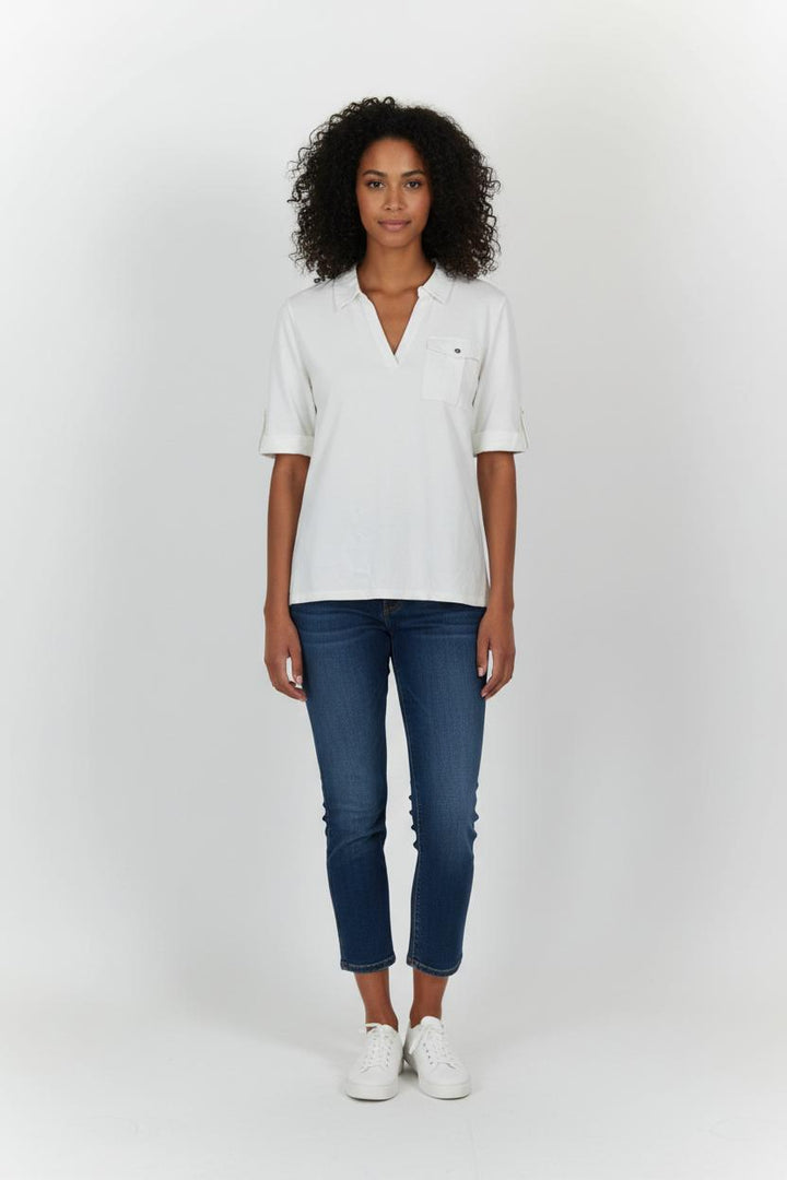 Polo Blanc - Taille L/40 de la marque Caroll | PARAD49155 - Vendu par Paradigme - Image 1