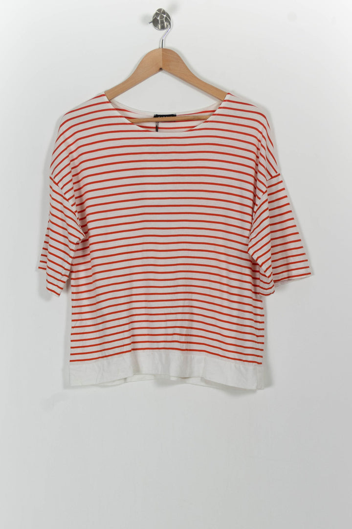 Tee-shirt Blanc et Rouge - Taille L/40 de la marque Caroll | PARAD49156 - Vendu par Paradigme - Image 2