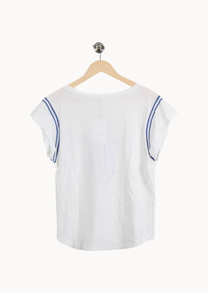 Tee-shirt Blanc et Bleu - Taille L/40 de la marque Claudie Pierlot | PARAD49172 - Vendu par Paradigme - Image 4